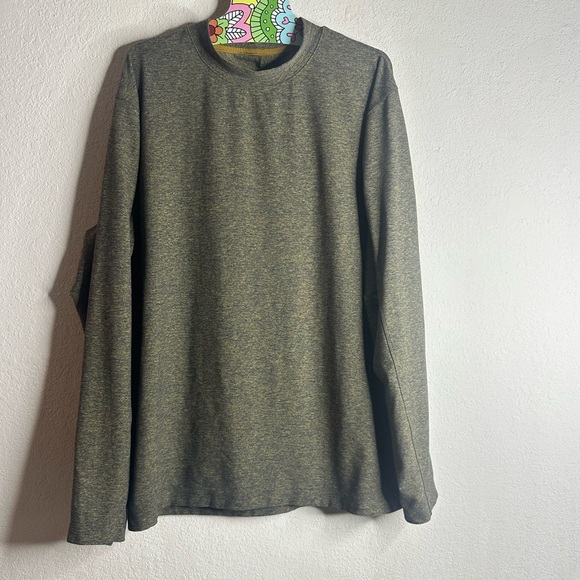 Sold Lululemon Rulu Mock Neck Long Sleeve Shirt Heathered Gold Spice size large - Picture 2 of 5